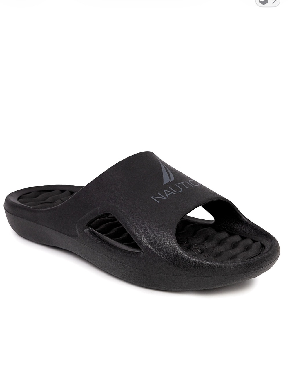 Nautica Black Logo Slide Sandals